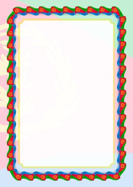 Çerçeve ve kurdele ile Eritre bayrak, sertifika ve diploma için şablon öğeleri kenarlığını. Vektör.