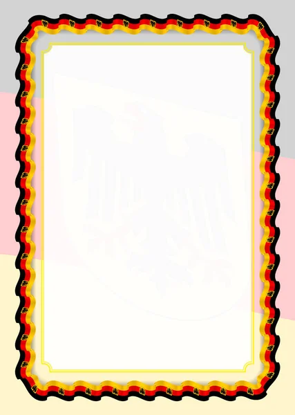 Каркасно Кордон Стрічку Прапором Німеччини Елементи Шаблону Сертифікат Диплом Вектор — стоковий вектор