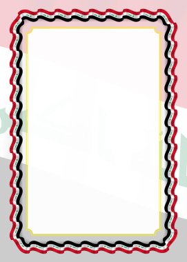 Çerçeve ve kurdele ile Irak bayrağı, sertifika ve diploma için şablon öğeleri kenarlığını. Vektör.