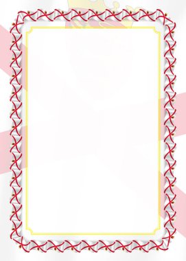 Çerçeve ve kurdele Jersey bayrak, sertifika ve diploma için şablon öğeleri ile sınır. Vektör