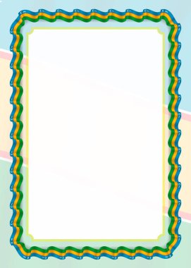 Çerçeve ve kurdele Karakalpakstan bayrak, sertifika ve diploma için şablon öğeleri ile sınır. Vektör