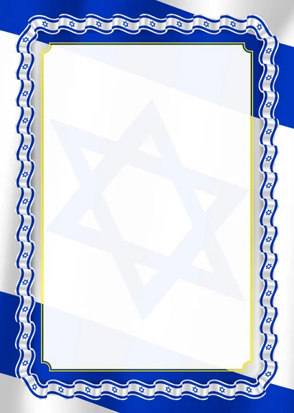 Rahmen Und Rand Des Bandes Mit Israel Flag Schablonenelemente Für — Stockvektor