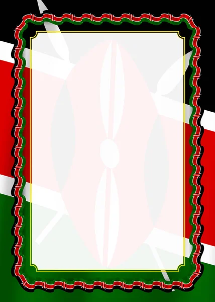 Cadre Bordure Ruban Avec Drapeau Kenya Éléments Modèle Pour Votre — Image vectorielle