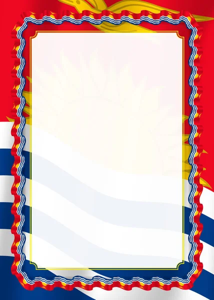 框架和边界的丝带与基里巴斯国旗 模板元素的证书和文凭 — 图库矢量图片