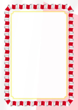 Çerçeve ve kurdele ile Malta bayrağı, sertifika ve diploma için şablon öğeleri kenarlığını. Vektör.