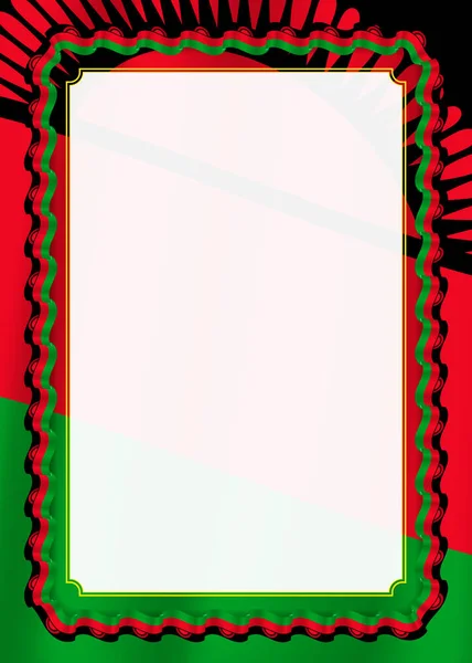 Каркасно Кордон Стрічку Прапор Малаві Елементи Шаблону Сертифікат Диплом Вектор — стоковий вектор