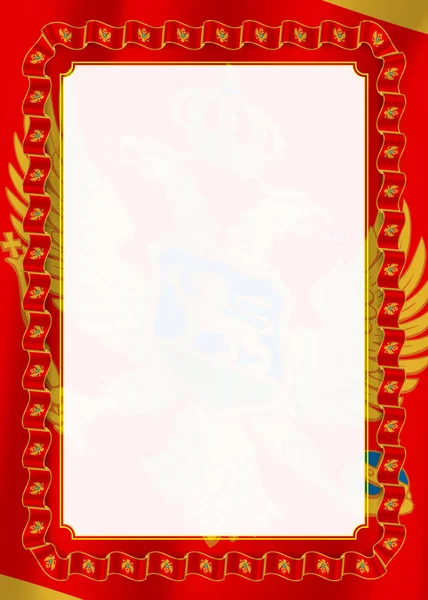Каркасно Кордон Стрічку Прапор Чорногорії Елементи Шаблону Сертифікат Диплом Вектор — стоковий вектор