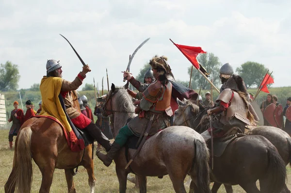 Russland Kaluga Region Dserschinski Bezirk Dvortsy Jul 2018 Rekonstruktion Der — Stockfoto