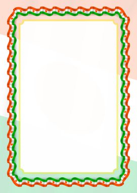 Çerçeve ve kurdele ile Nijer bayrak, sertifika ve diploma için şablon öğeleri kenarlığını. Vektör.