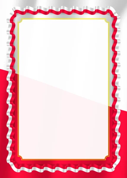 Рамка Граница Ленты Флагом Польши Элементы Шаблона Вашего Сертификата Диплома — стоковый вектор