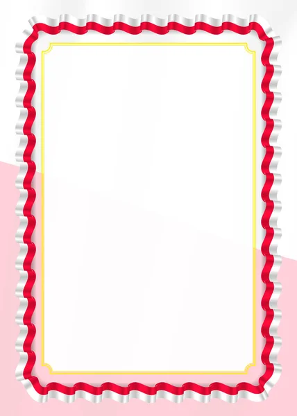 Рамка Граница Ленты Флагом Польши Элементы Шаблона Вашего Сертификата Диплома — стоковый вектор