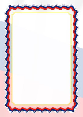 Çerçeve ve kurdele ile Slovenya bayrağı, sertifika ve diploma için şablon öğeleri kenarlığını. Vektör.