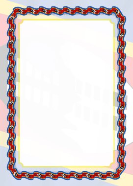 Çerçeve ve Svaziland bayrak, sertifika ve diploma için şablon öğeleri ile şerit kenarlığını. Vektör.