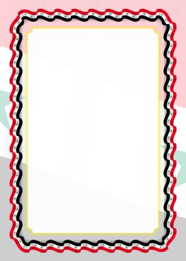 Çerçeve ve kurdele ile Suriye bayrağı, sertifika ve diploma için şablon öğeleri kenarlığını. Vektör.