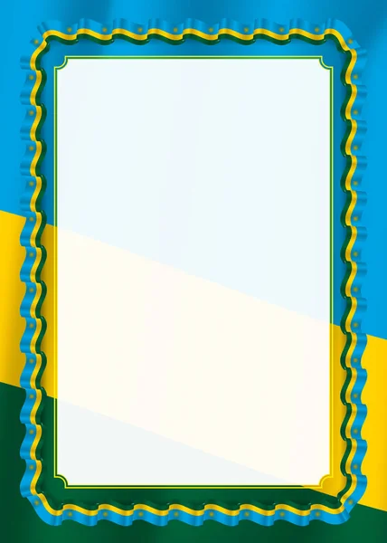 Рамка Граница Ленты Флагом Руанды Элементы Шаблона Вашего Сертификата Диплома — стоковый вектор