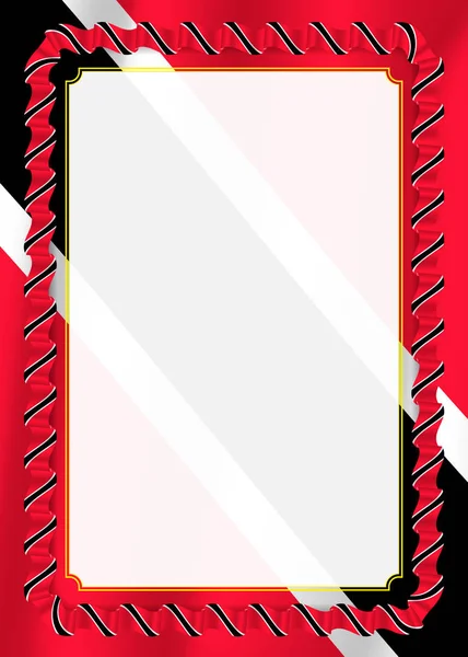 Cadre Bordure Ruban Avec Drapeau Trinité Tobago Éléments Modèle Pour — Image vectorielle