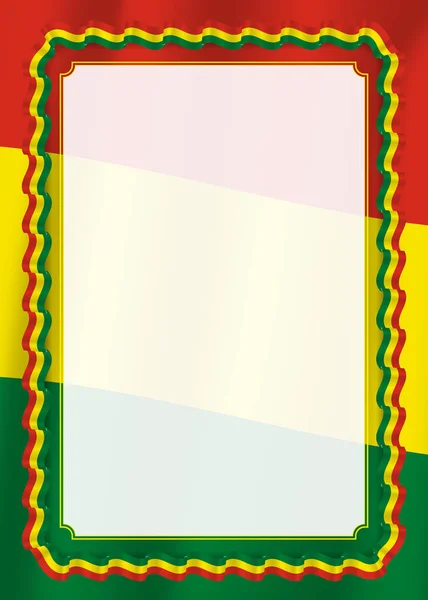 Frame Rand Van Lint Met Vlag Van Bolivia Elementen Van — Stockvector