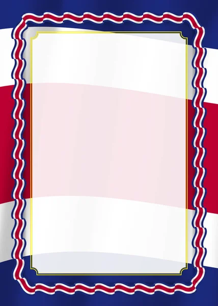 Ramki Krawędzią Ribbon Flaga Kostaryki Elementy Szablonu Certyfikatu Dyplom Wektor — Wektor stockowy