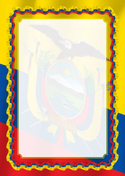 Frame Rand Van Lint Met Vlag Van Ecuador Elementen Van — Stockvector