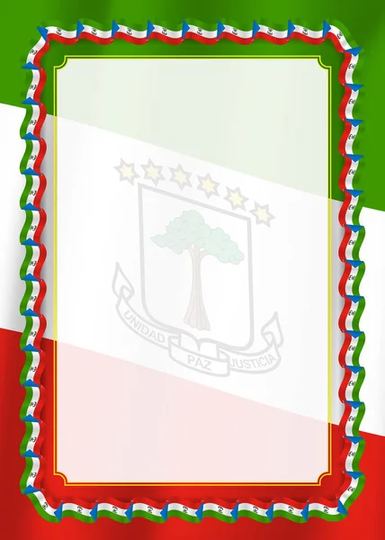 Marco Borde Cinta Con Bandera Guinea Ecuatorial Elementos Plantilla Para — Archivo Imágenes Vectoriales