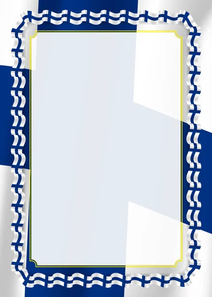 Ramki Krawędzią Ribbon Flaga Finlandia Elementy Szablonu Certyfikatu Dyplom Wektor — Wektor stockowy
