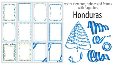 vektör öğeleri, şeritler ve bayrak renkleri Honduras, sertifika ve diploma için şablon çerçevelerle.