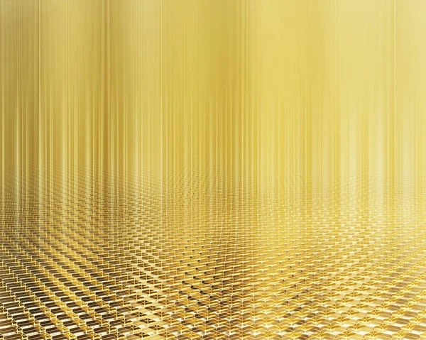 Абстрактний фон кубічних золотих смуг. 3d ілюстрація — стокове фото