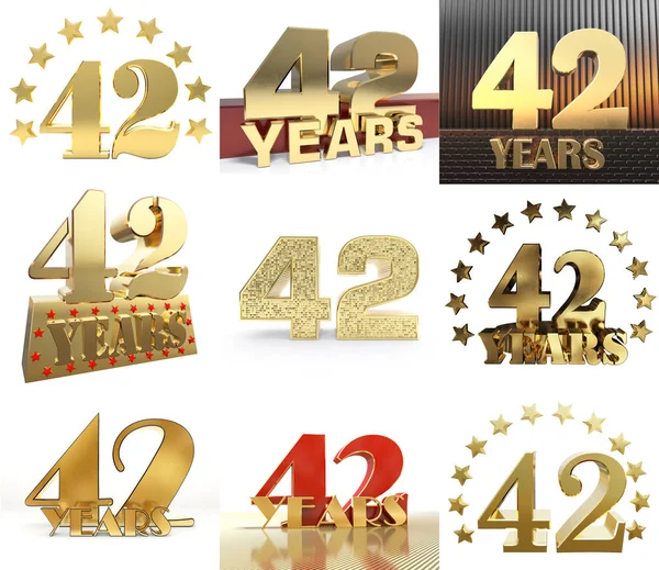 Satz Von Nummer Jahre Jahre Feier Design Jubiläum Goldene Zahlenvorlage — Stockfoto