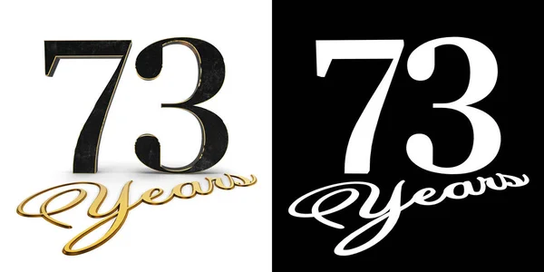 Golden Number Seventy Three Number Inscription Years Drop Shadow Alpha — Stock Photo, Image