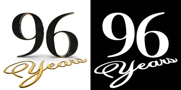 Golden Number Ninety Six Number Inscription Years Drop Shadow Alpha — Stock Photo, Image