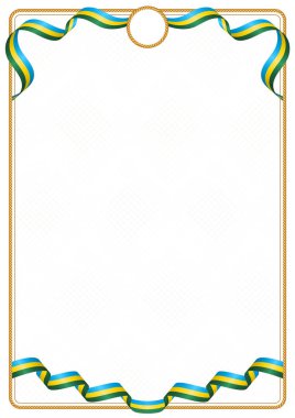 Çerçeve ve şerit kenarlığını Ruanda bayrak, sertifika ve diploma için şablon öğeleri renkleri ile