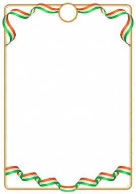 Çerçeve ve şerit kenarlığını Nijer bayrak, sertifika ve diploma için şablon öğeleri renkleri ile