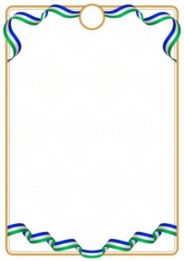 Çerçeve ve şerit kenarlığını Lesoto bayrağı, sertifika ve diploma için şablon öğeleri renkleri ile