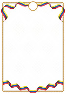 Çerçeve ve şerit kenarlığını Ekvador bayrak, sertifika ve diploma için şablon öğeleri renkleri ile