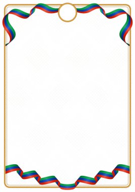 Çerçeve ve şerit kenarlığını Dağıstan bayrak, sertifika ve diploma için şablon öğeleri renkleri ile