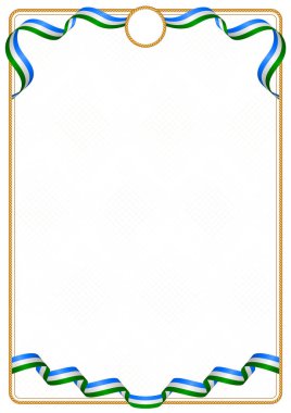 Çerçeve ve şerit kenarlığını Başkurdistan bayrak, sertifika ve diploma için şablon öğeleri renkleri ile