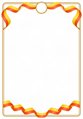 Çerçeve ve şerit kenarlığını Bhutan bayrağı, sertifika ve diploma için şablon öğeleri renkleri ile