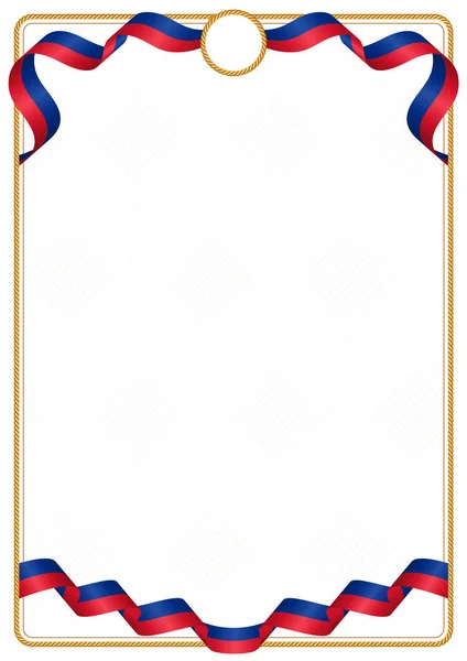 Quadro Borda Fita Com Cores Bandeira Liechtenstein Elementos Modelo Para —  Vetores de Stock