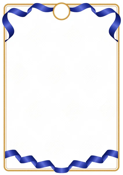 Ramki Krawędzią Ribbon Kolory Flagi Unii Europejskiej Elementy Szablonu Certyfikatu — Wektor stockowy