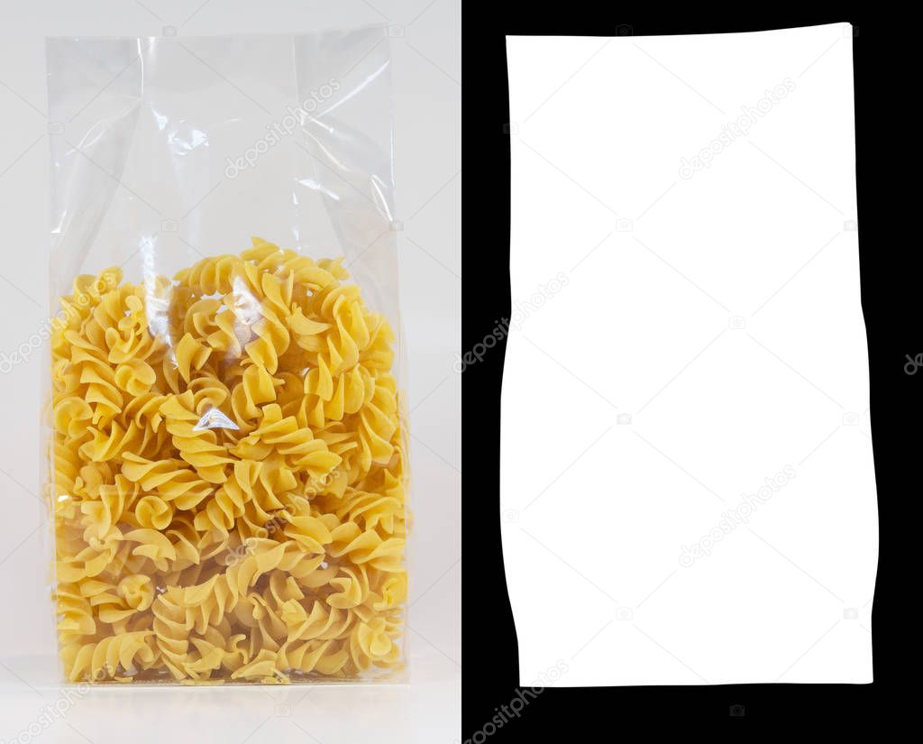 Transparent plastic pasta bag 