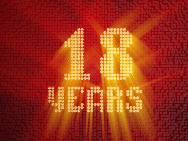 Golden number eighteen years. 3D render — Stock Photo, Image