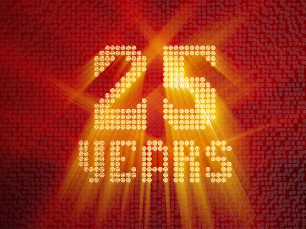 Goldene Nummer 25 Jahre. 3D-Darstellung — Stockfoto