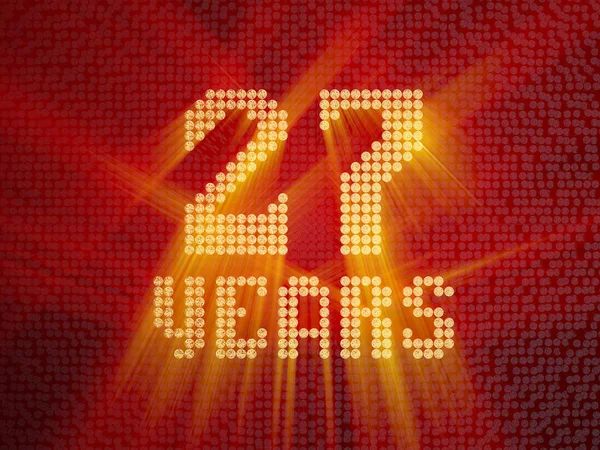 Χρυσή Αριθμός είκοσι επτά χρόνια. 3D καθιστούν — Φωτογραφία Αρχείου