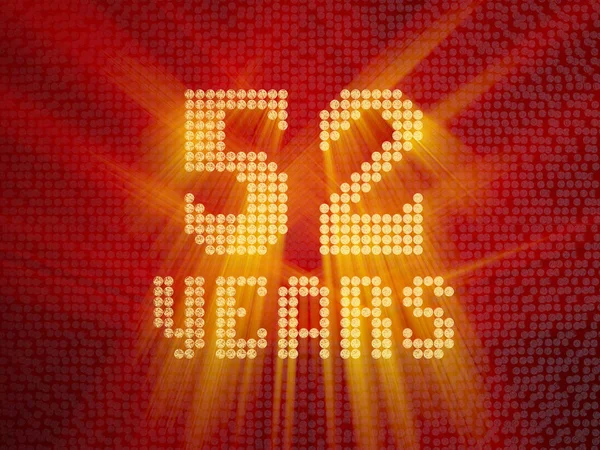Golden number fifty-two years. 3D render — Stock Photo, Image