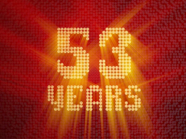 Golden number fifty-three years. 3D render — Stock Photo, Image