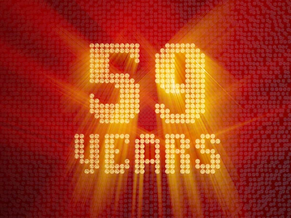 Golden number fifty-nine years. 3D render — Stock Photo, Image