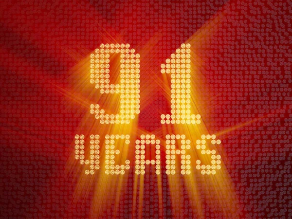 Zlaté číslo devadesát jedna let. 3D vykreslování — Stock fotografie