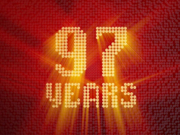 Zlaté číslo devadesát sedm let. 3D vykreslování — Stock fotografie