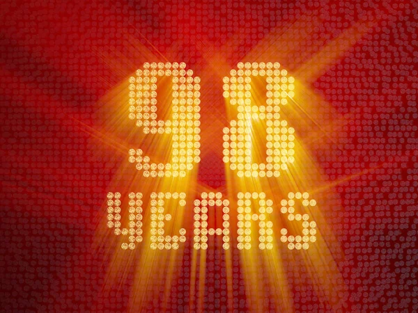 Zlaté číslo devadesát-osm let. 3D vykreslování — Stock fotografie