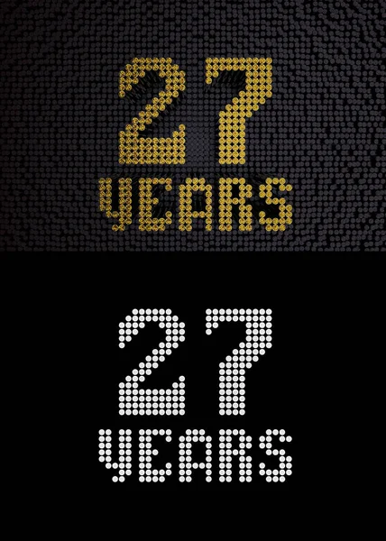 Número dourado 27 anos. Renderização 3D — Fotografia de Stock